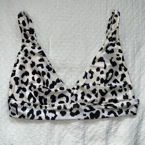 Aerie cheetah print bikini top, black and white, size medium